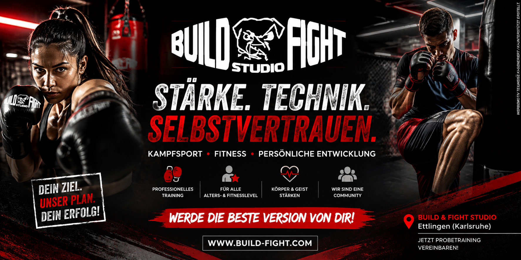 Build & Fight Studio Ettlingen – Stärke. Technik. Selbstvertrauen.